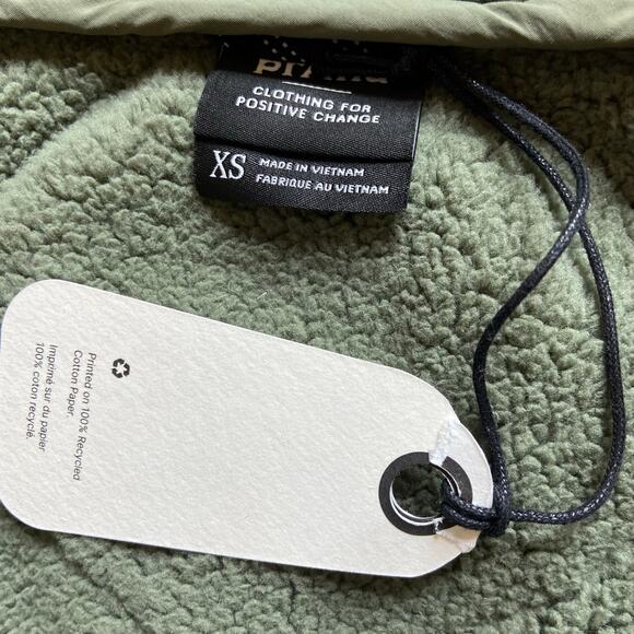 Prana Encinitas Jacket Women's XS Rye Green Quilted Sherpa Fleece Lining Hooded - Picture 6 of 9